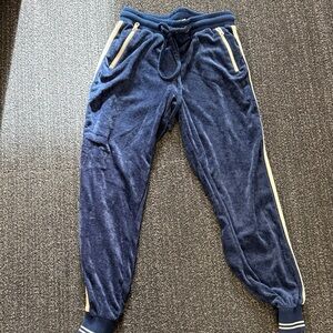 Faherty Navy Blue Joggers with Cream Accents